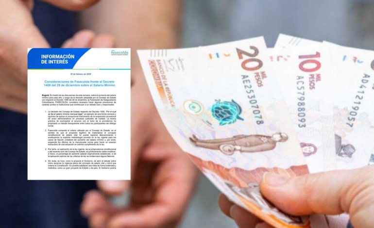  Fasecolda respalda rigor jurídico del Consejo de Estado sobre regulación del salario mínimo

 – Panorama 24