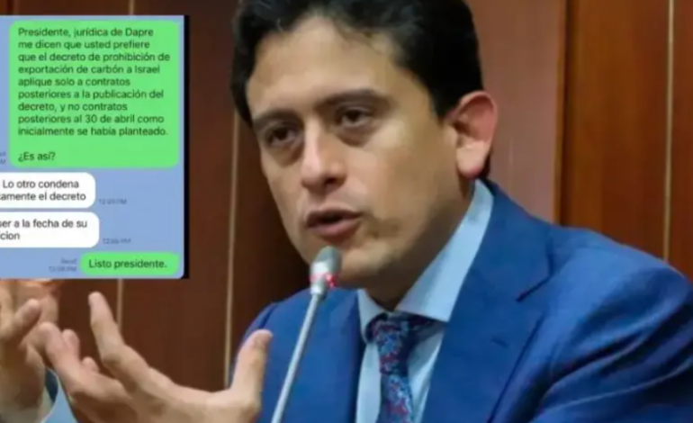  Reyes publica chat que niega acuerdos de petrocarbón con Israel – 

 – Panorama 24